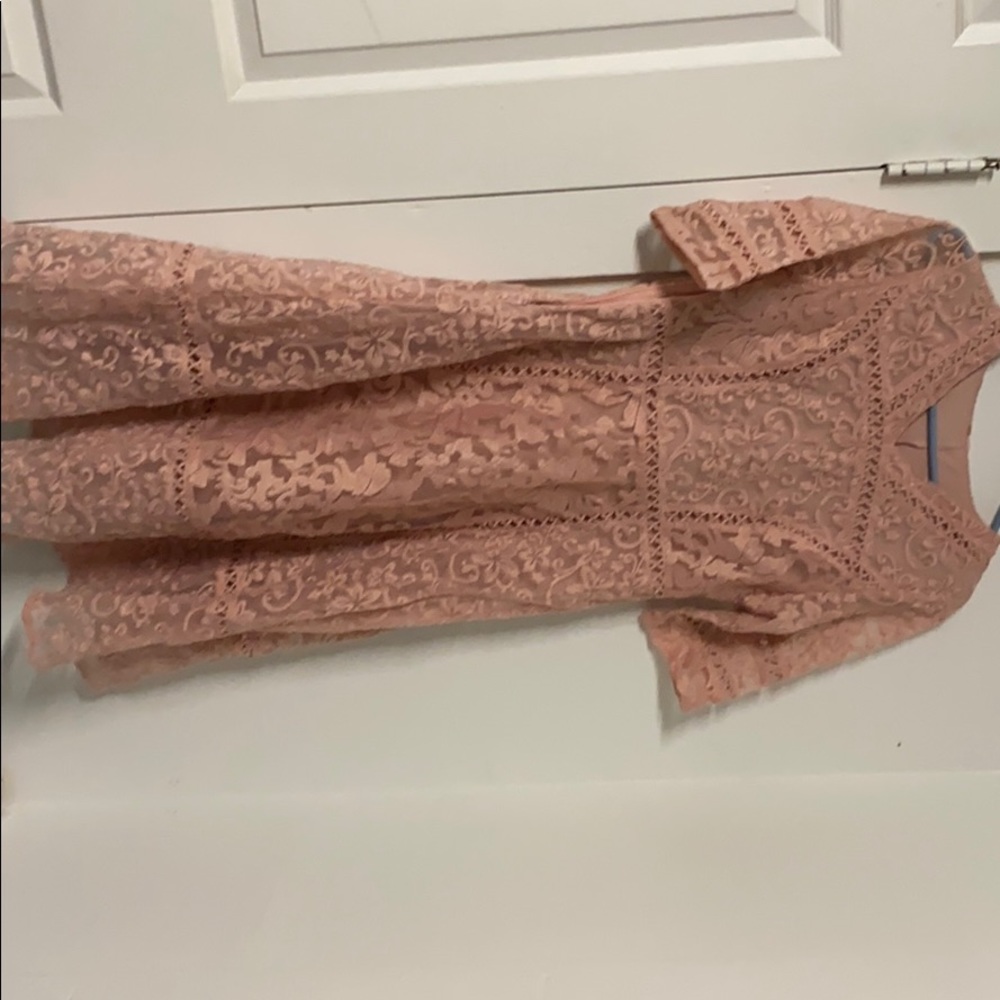 Light pink floral lace dress